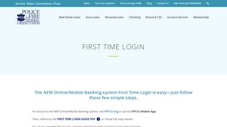 
                            2. First Time Login – PFFCU - Police and Fire Federal Credit ...