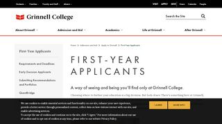 
                            2. First-Year Applicants | Grinnell College