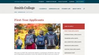 
                            1. First-Year Applicants | Smith College