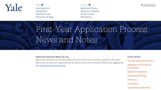 
                            6. First-Year Application Process News and Notes | Yale College ...
