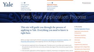 
                            1. First-Year Application Process | Yale College Undergraduate ...