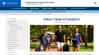 
                            3. First-Year Students - Homewood Student Affairs - Johns Hopkins ...