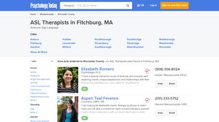 
                            9. Fitchburg ASL Therapist - American Sign Language Therapist ...