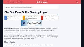 
                            7. Five Star Bank Online Banking Login | Sign In Page