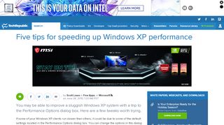 
                            6. Five tips for speeding up Windows XP performance ...