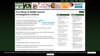 
                            9. Five Winds & AGAM criminal investigations continue