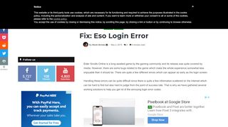 
                            3. Fix: Eso Login Error - Appuals.com