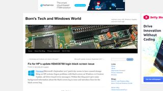 
                            8. Fix for HP's update KB4038788 login black screen issue | Born's Tech ...