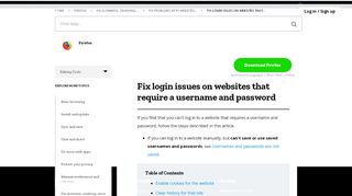 
                            11. Fix login issues on websites that require a username and password ...