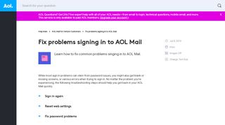 
                            3. Fix problems signing in to AOL Mail - AOL Help