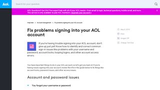 
                            7. Fix problems signing into your AOL account - AOL Help