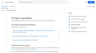 
                            9. Fix sign-in problems - Chromebook Help - Google Support