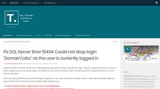 
                            6. Fix SQL Server Error 15434: Could not drop login ...