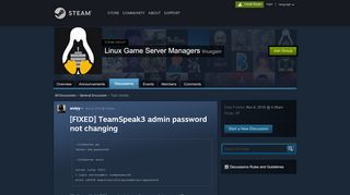 
                            9. [FIXED] TeamSpeak3 admin password not changing :: Linux ...