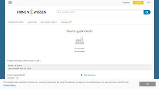 
                            7. Flash Logistik GmbH, Köln - Credit Report - firmenwissen.com