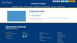 
                            2. FlashLine Login | Department of English | Kent State University