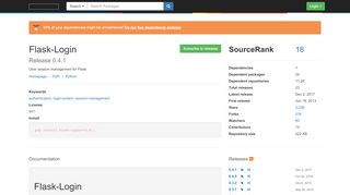 
                            8. Flask-Login 0.4.1 on PyPI - Libraries.io