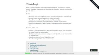 
                            8. Flask-Login — Flask-Login 0.4.1 documentation