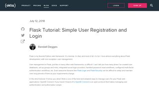 
                            8. Flask Tutorial: Simple User Registration and Login | Okta Developer