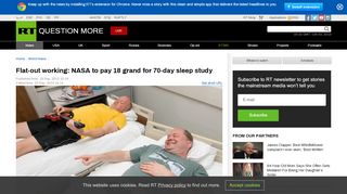 
                            6. Flat-out working: NASA to pay 18 grand for 70-day sleep study