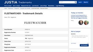 
                            5. FLEETWATCHER Trademark of Drivertech, LLC - Registration ...