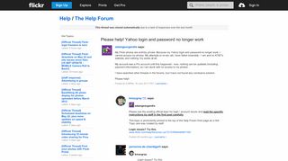 
                            9. Flickr: The Help Forum: Please help! Yahoo login and password no ...