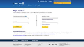 
                            2. Flight Check-in - United Airlines
