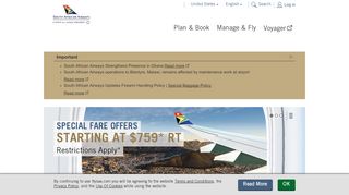 
                            1. Flights to South Africa & Beyond - South African Airways