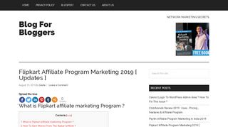 
                            6. Flipkart Affiliate Program Marketing 2019 [ Updates ...