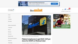 
                            8. Flipkart employees to get $125-129 per share for ESOPs in Walmart deal