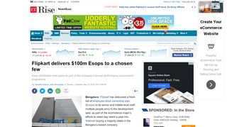 
                            4. Flipkart: Flipkart delivers $100m Esops to a chosen few