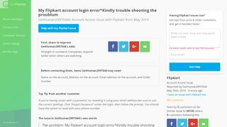 
                            9. FlipKart: My Flipkart account login error*Kindly …