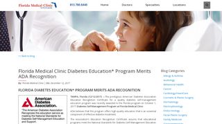 
                            6. Florida Diabetes Education* Program Merits ADA Recognition ...