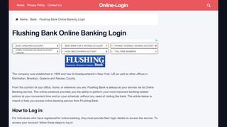 
                            2. Flushing Bank Online Banking Login - Online-Login