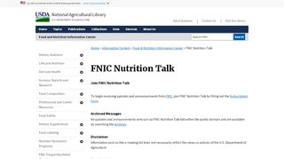 
                            4. FNIC Nutrition Talk | Food and Nutrition Information Center | NAL