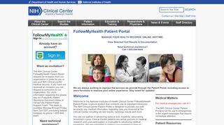 
                            8. FollowMyHealth Patient Portal - NIH Clinical Center