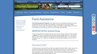 
                            9. Food Assistance - wakegov.com