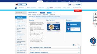 
                            4. Food Card - Apply Online for FoodPlus Card by HDFC for ...