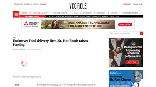 
                            4. Food delivery firm Mr. Hot Foods raises funding | VCCircle