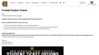 
                            9. Football Student Tickets - Kennesaw State University Athletics