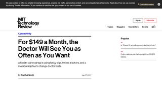 
                            8. For $149 a Month, the Doctor Will See You as Often as You Want - MIT ...