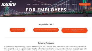 
                            2. For Employees - Aspire Staffing Group