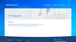 
                            6. For Employees - Kershaw Health