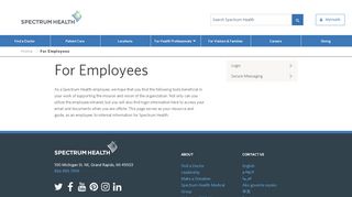 
                            4. For Employees - Spectrum Health