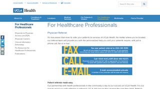 
                            2. For Healthcare Professionals: Physician Referral ... - UCLA Health