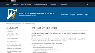 
                            10. For Parents / HAC - Check Student Grades