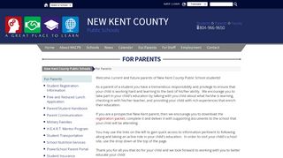 
                            8. For Parents - New Kent County Public Schools