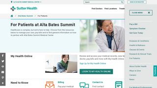 
                            6. For Patients of Alta Bates Summit | Sutter Health