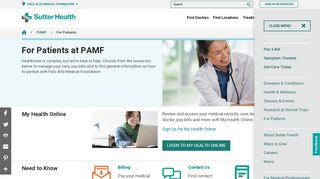 
                            3. For Patients of PAMF | Sutter Health