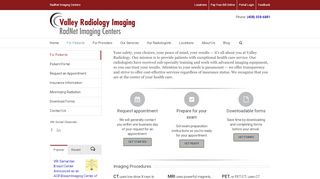 
                            2. For Patients - Valley Radiology Imaging